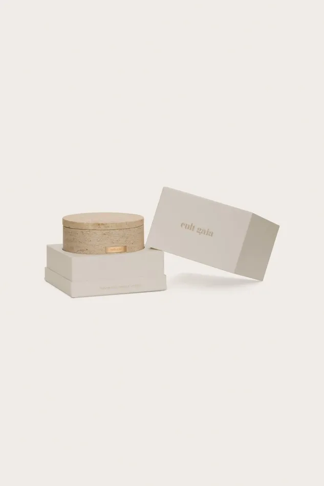 Cult Gaia Travertine Vessel and Candle Women Candles Cult Gaia Travertine Vessel and Candle Women Candles
