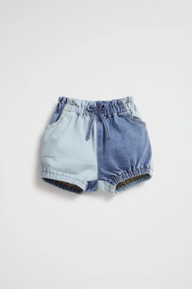 Denim and Jeans Baby Seed Heritage Colourblock Denim Bloomer Light Wash Multi