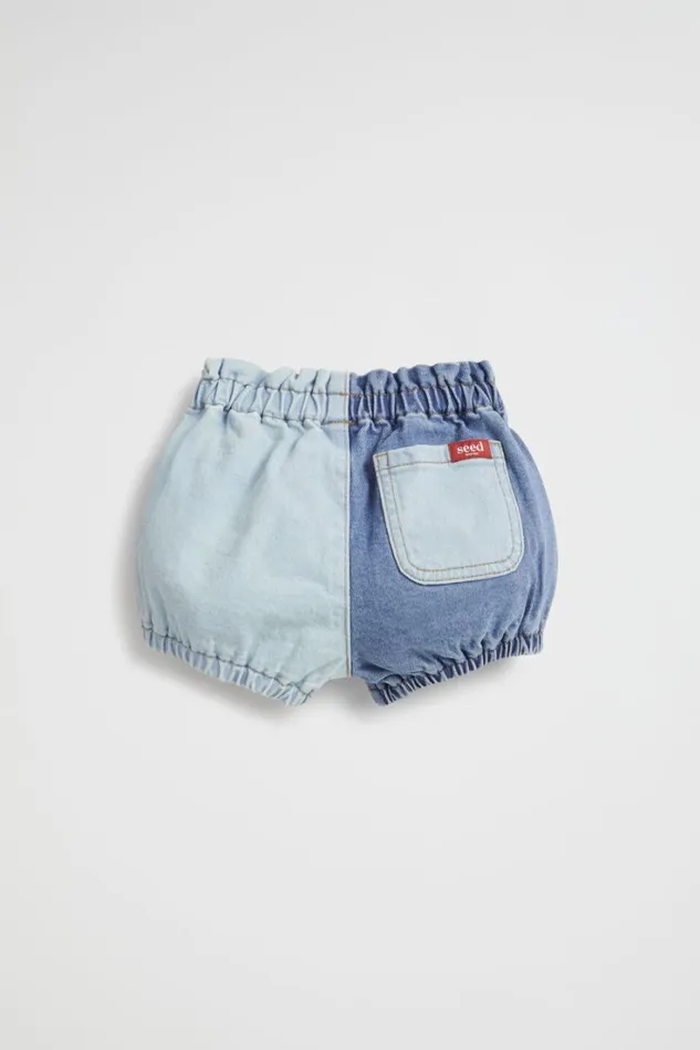 Denim and Jeans Baby Seed Heritage Colourblock Denim Bloomer Light Wash Multi