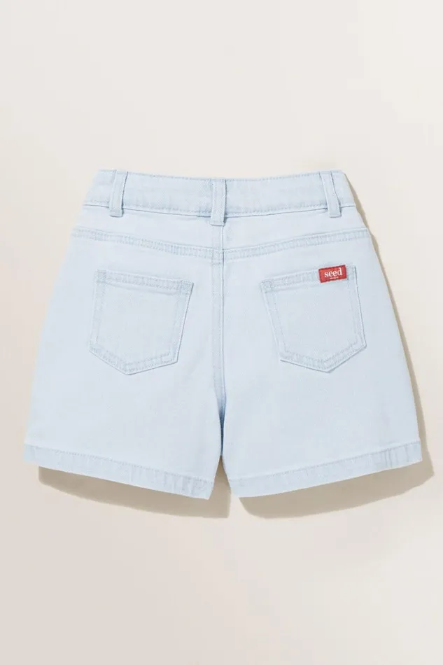 Denim and Jeans Girl Seed Heritage High Rise Denim Short Sun Bleach