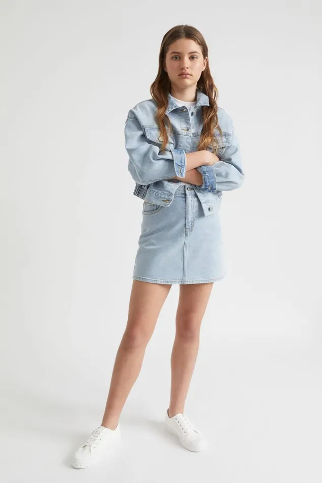 Denim and Jeans Teen Girl Seed Heritage Retro Denim Jacket Bleach Wash
