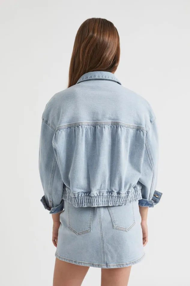 Denim and Jeans Teen Girl Seed Heritage Retro Denim Jacket Bleach Wash