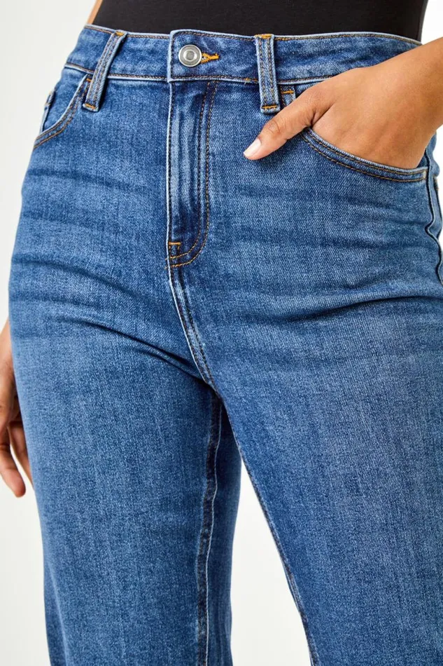 Denim Essential Stretch Knee Length Shorts Women Roman Coords
