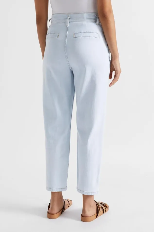 Denim Woman Seed Heritage Paperbag Eyelet Jean Seafoam Wash