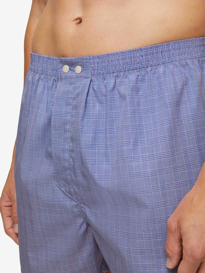 Derek Rose Classic Fit Boxers Felsted 3 Cotton Blue Men Classic Fit Boxer Shorts