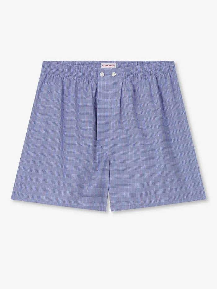 Derek Rose Classic Fit Boxers Felsted 3 Cotton Blue Men Classic Fit Boxer Shorts