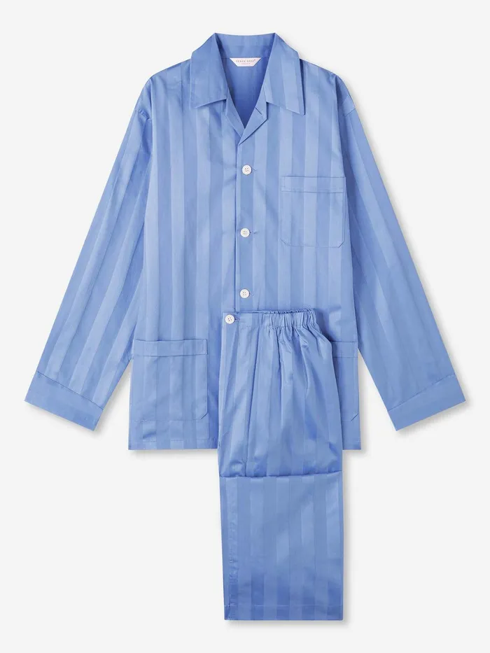 Derek Rose Classic Fit Pajamas Lingfield Cotton French Men Classic Fit Pajamas