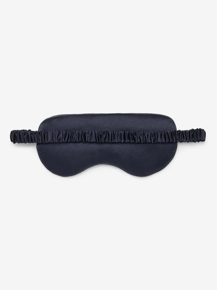 Derek Rose Eye Mask Verona 68 Silk Satin Navy MenWomen Eye Masks