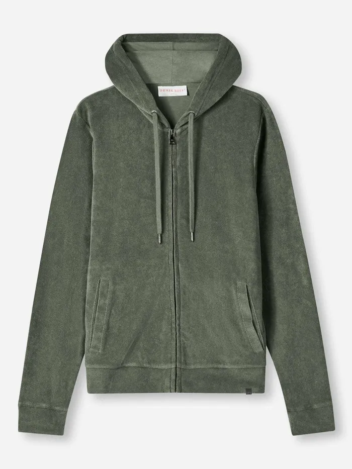 Derek Rose Hoodie Isaac Terry Cotton Soft Green Men Hooded Tops