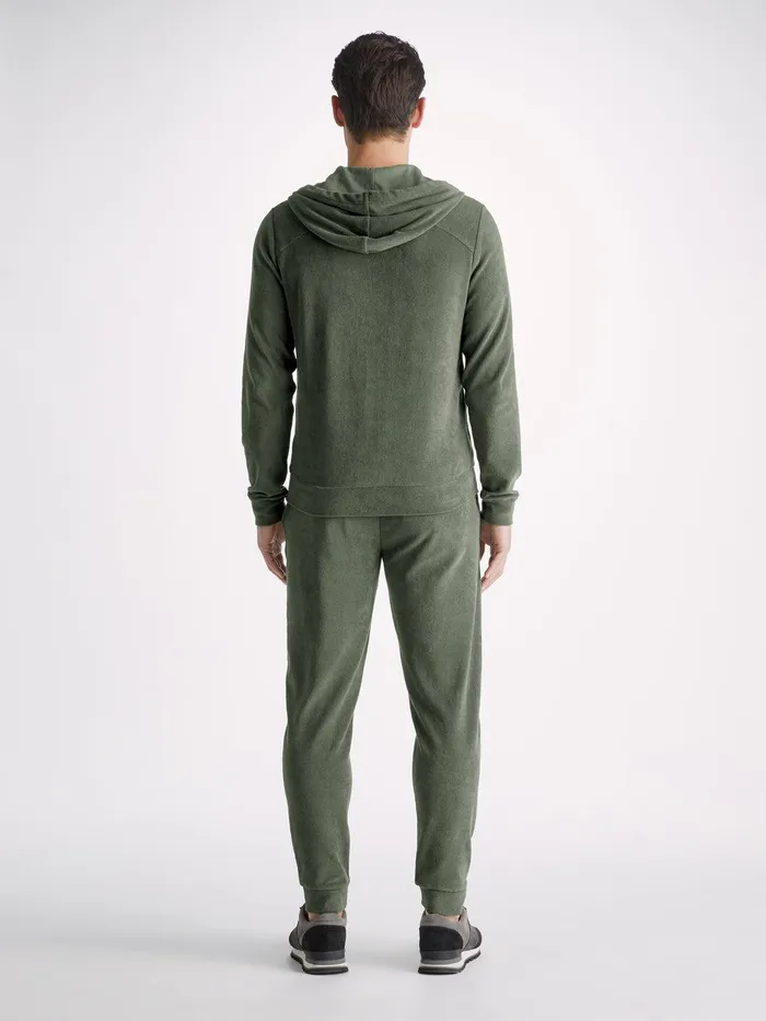 Derek Rose Hoodie Isaac Terry Cotton Soft Green Men Hooded Tops