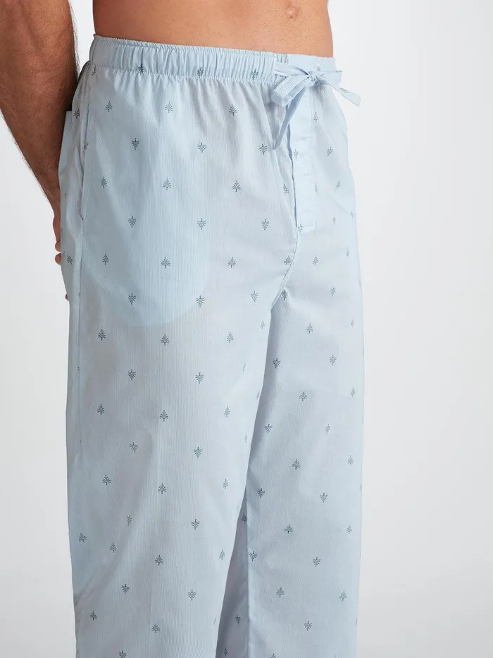 Derek Rose Lounge Pants Nelson 100 Cotton Batiste Blue Men Lounge Pants