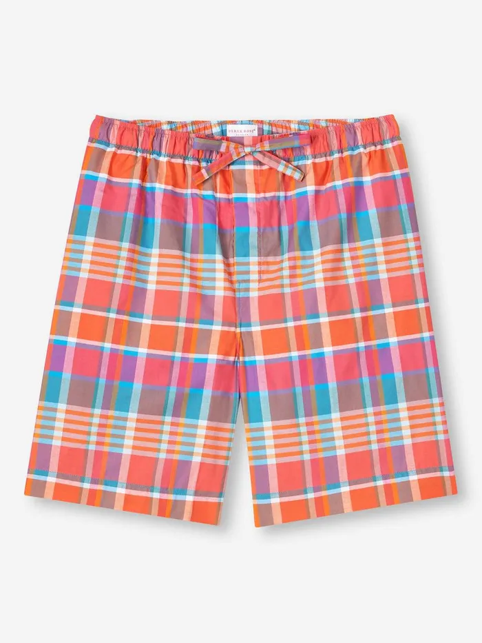 Derek Rose Lounge Shorts Barker 36 Cotton Multi Men Lounge Shorts