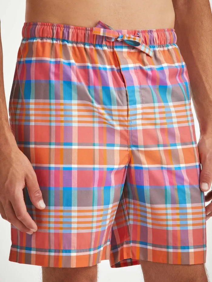 Derek Rose Lounge Shorts Barker 36 Cotton Multi Men Lounge Shorts