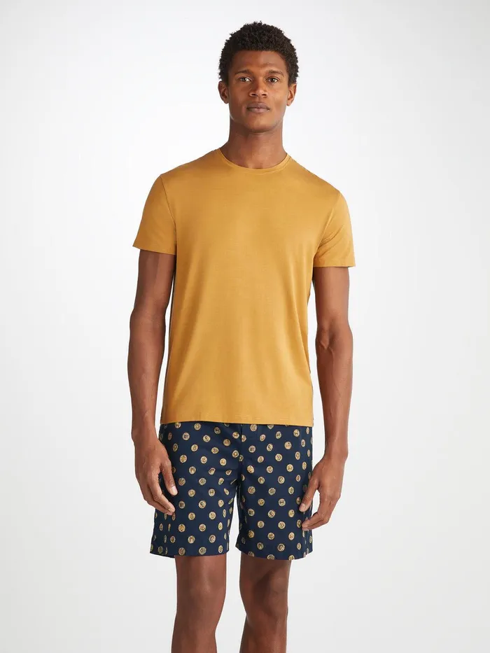Derek Rose Lounge Shorts Ledbury 78 Cotton Batiste Navy Men Lounge Shorts