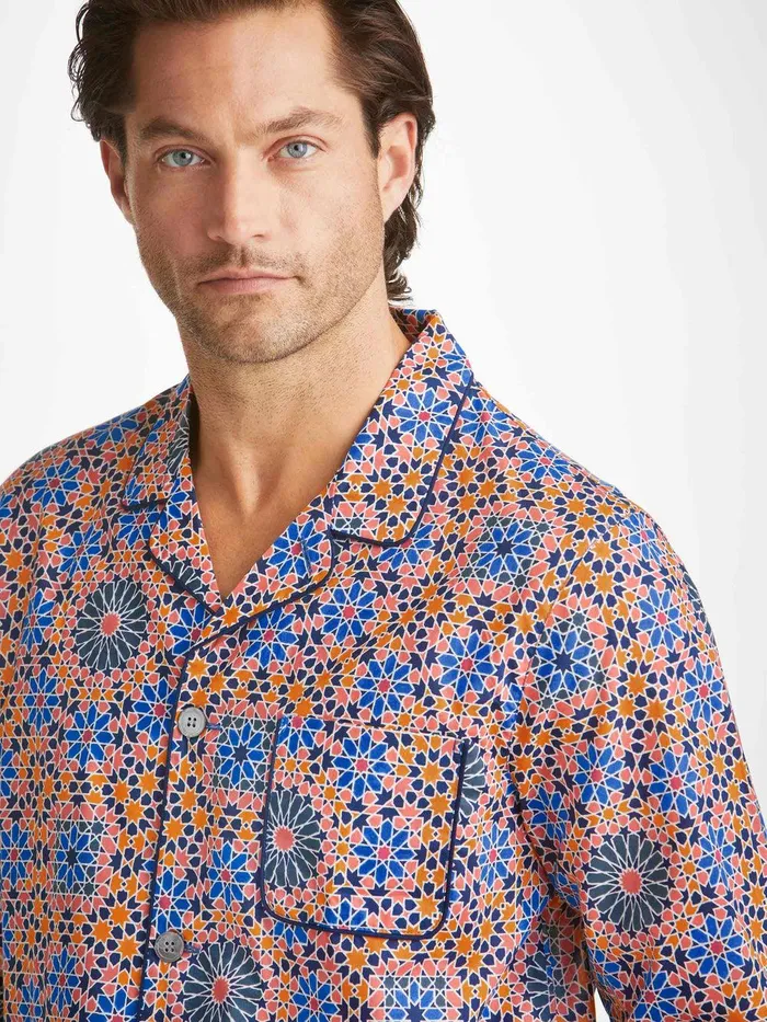Derek Rose Modern Fit Pajamas Ledbury 69 Cotton Batiste Multi Men Cotton Pajamas Derek Rose Modern Fit Pajamas Ledbury 69 Cotton Batiste Multi Men Cotton Pajamas