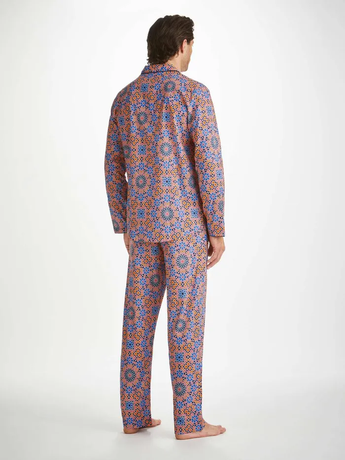 Derek Rose Modern Fit Pajamas Ledbury 69 Cotton Batiste Multi Men Cotton Pajamas