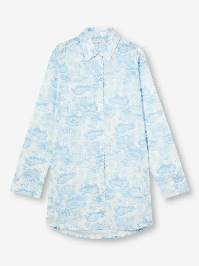 Derek Rose Nightshirt Ledbury 77 Cotton Batiste White Women Sleep Shirts