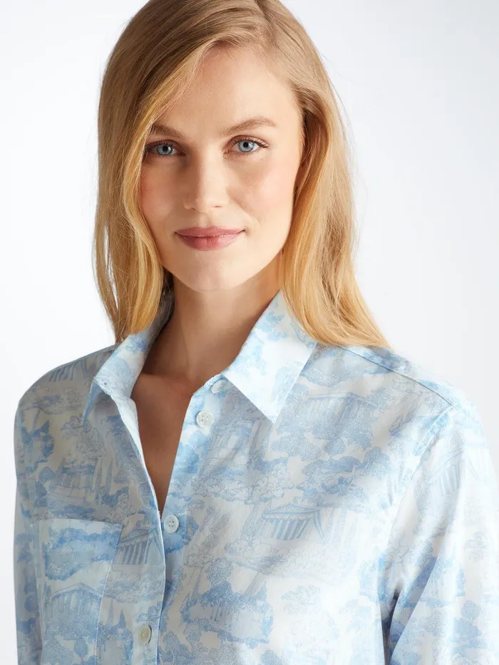 Derek Rose Nightshirt Ledbury 77 Cotton Batiste White Women Sleep Shirts