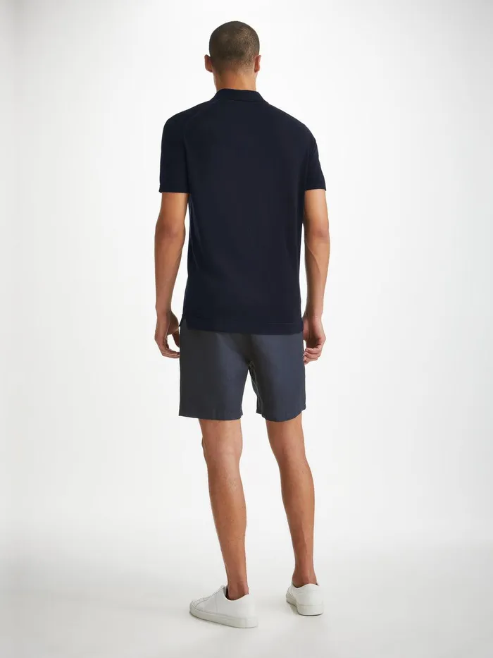 Derek Rose Polo Shirt Jacob Sea Island Cotton Navy Men Sea Island Cotton Polo Shirts