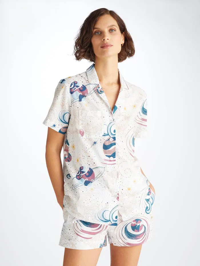 Derek Rose Short Pajamas Ledbury 76 Cotton Batiste White Women Cotton Pajamas Derek Rose Short Pajamas Ledbury 76 Cotton Batiste White Women Cotton Pajamas