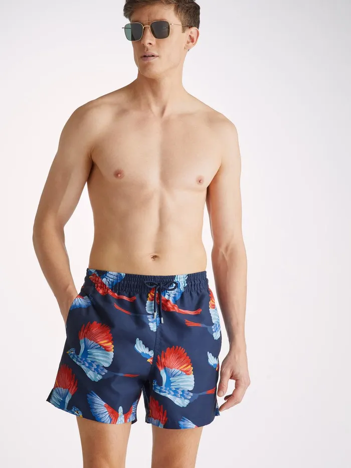 Derek Rose Swim Shorts Maui 54 Navy Men Short Length Swim Shorts