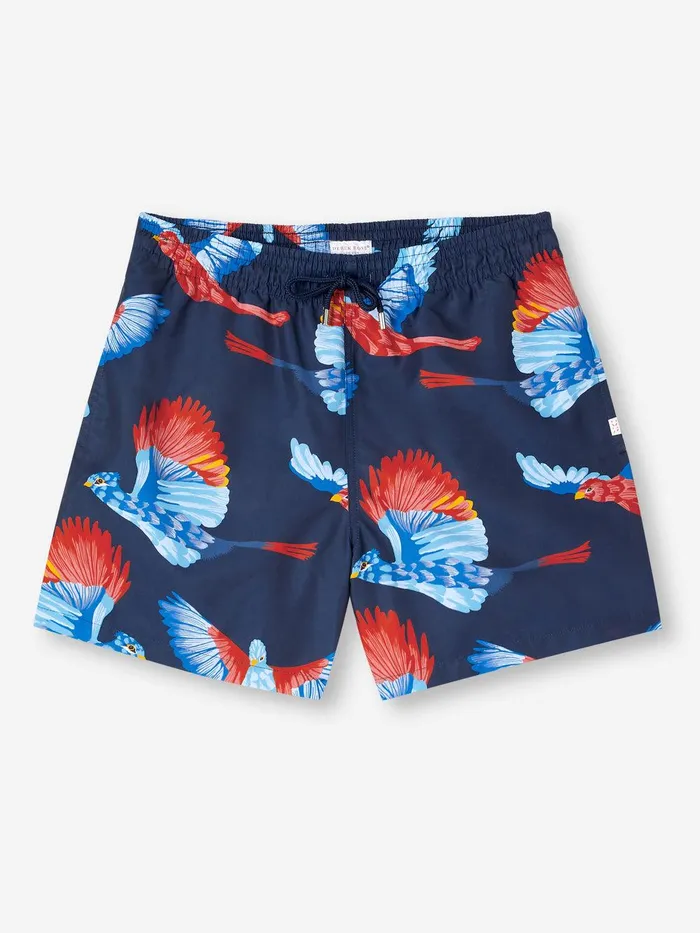 Derek Rose Swim Shorts Maui 54 Navy Men Short Length Swim Shorts