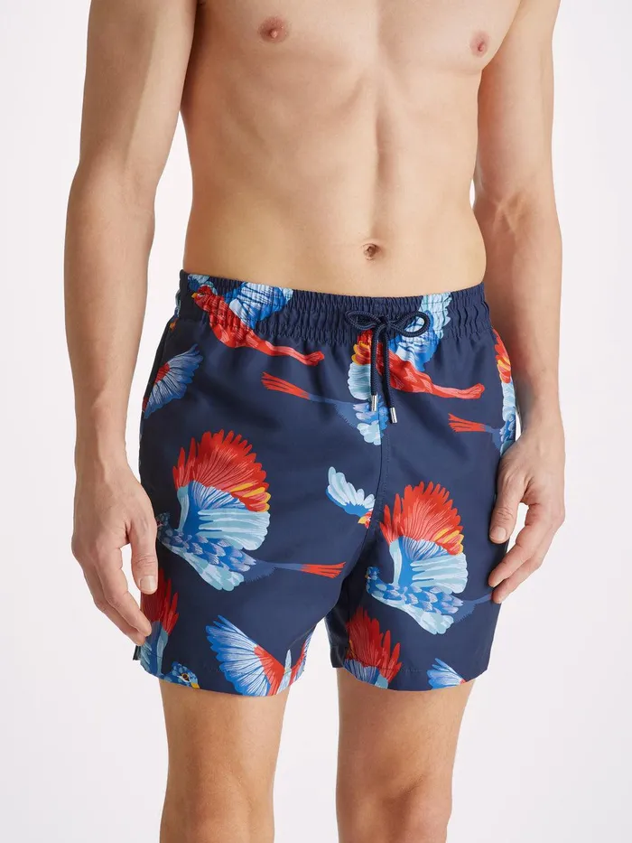 Derek Rose Swim Shorts Maui 54 Navy Men Short Length Swim Shorts
