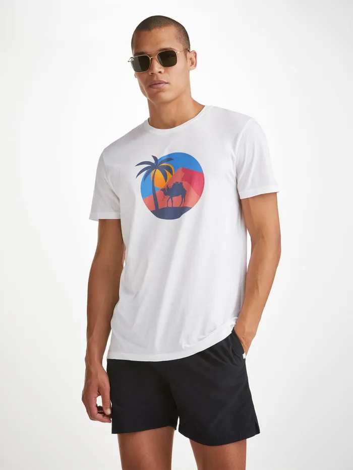 Derek Rose TShirt Ripley 19 Pima Cotton White Men Short Sleeve TShirts