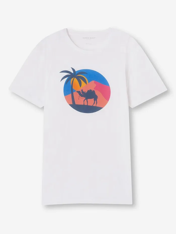 Derek Rose TShirt Ripley 19 Pima Cotton White Men Short Sleeve TShirts