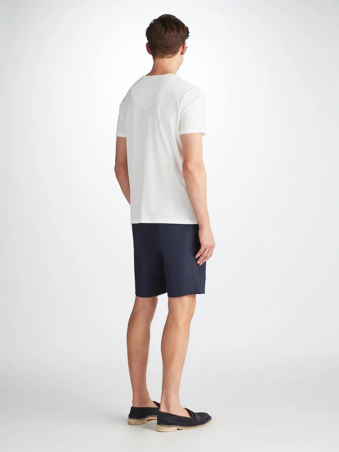 Derek Rose VNeck TShirt Riley Pima Cotton White Men Short Sleeve TShirts