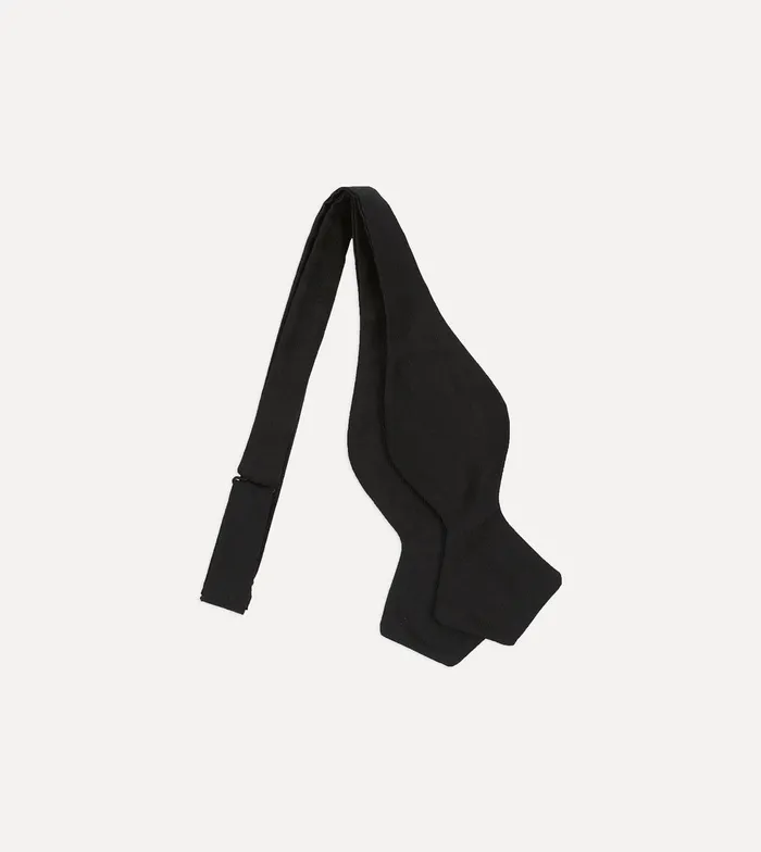 Drake039s Black SelfTie Silk Batwing Bow Tie Men Bow Ties
