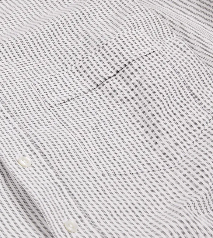 Drake039s Black Ticking Stripe Cotton Oxford Cloth ButtonDown Shirt Men Formal Shirts