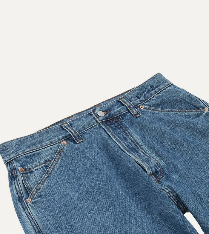 Drake039s Bleach Wash 13oz Denim FivePocket Jeans Men Trousers