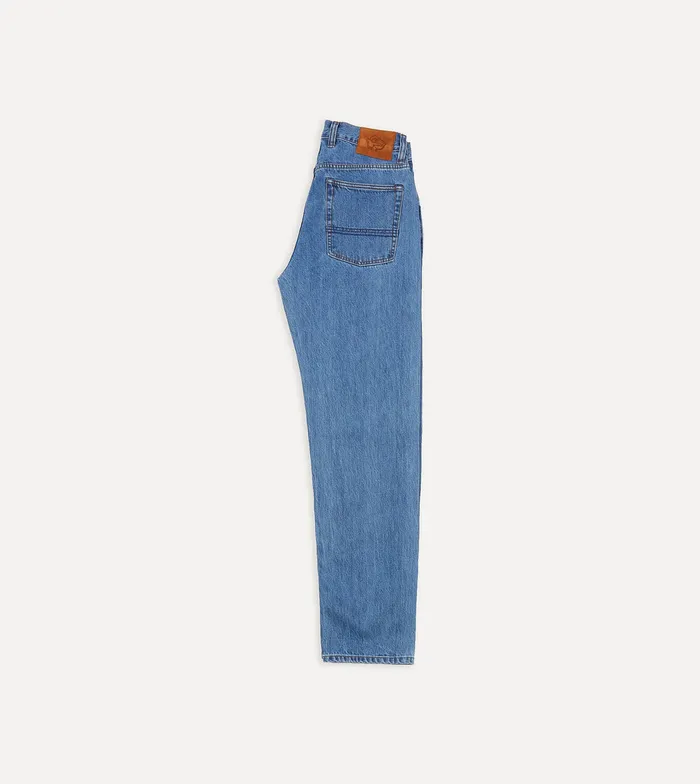 Drake039s Bleach Wash 13oz Denim FivePocket Jeans Men Trousers