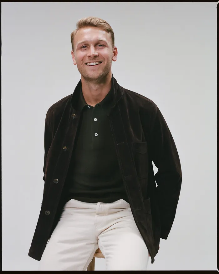 Drake039s Chocolate Brown Heavyweight Suede FivePocket Chore Jacket Men Coats and Jackets