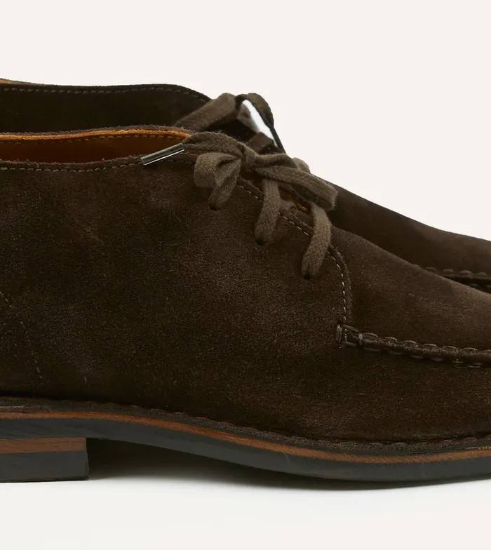 Drake039s Crosby MocToe Chukka Boot Dark Brown Roughout Suede With Rubber Sole Men Chukkas