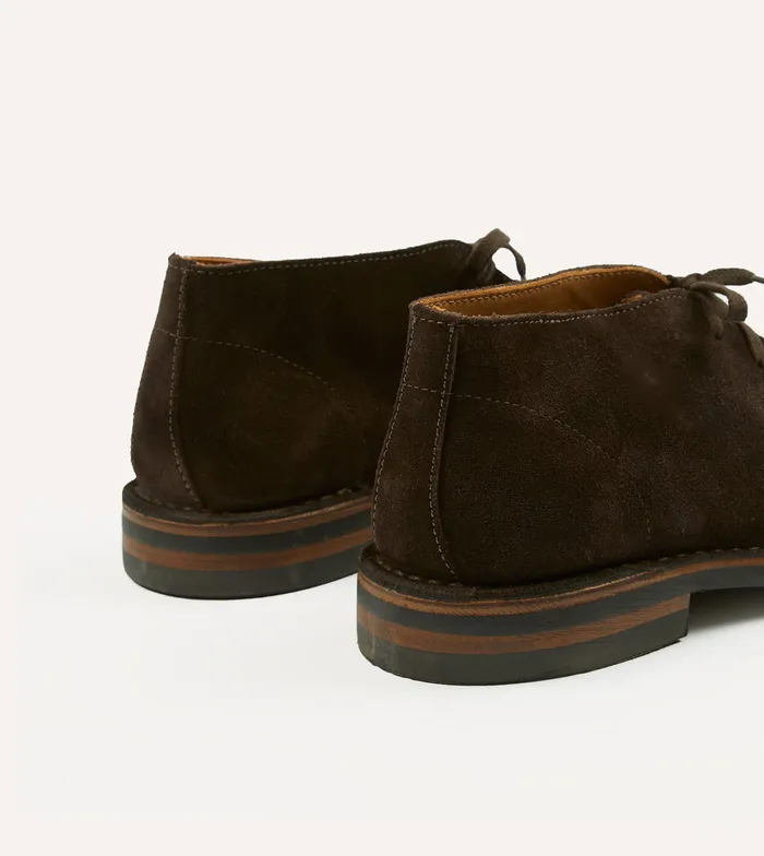 Drake039s Crosby MocToe Chukka Boot Dark Brown Roughout Suede With Rubber Sole Men Chukkas