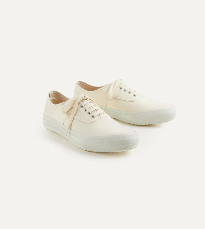 Drake039s Doek Ecru Canvas Oxford Trainers Men Trainers
