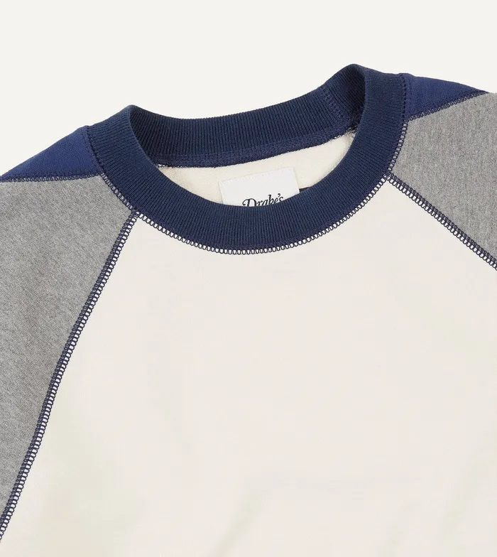 Drake039s Ecru And Grey Short Sleeve Crew Neck Cotton Sweatshirt Men Polos and Sweatshirts