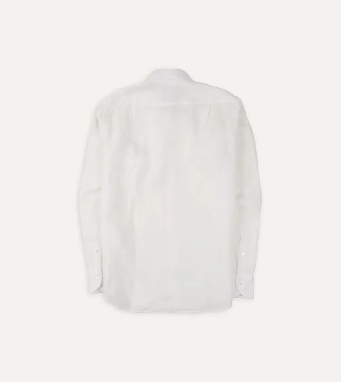 Drake039s Ecru Linen Spread Collar Shirt Men Linen Shirts
