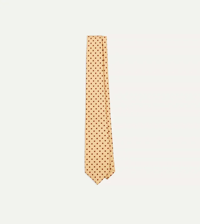 Drake039s Gold Circular Dot Silk Self Tipped Tie Men Patterned Ties