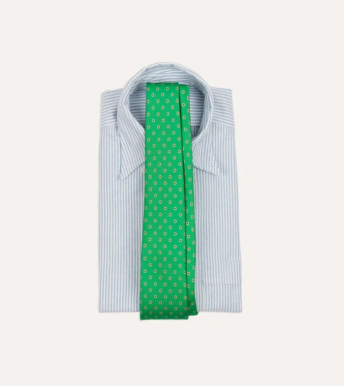 Drake039s Green Circular Dot Silk Self Tipped Tie Men Patterned Ties