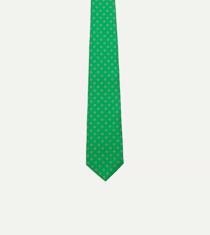 Drake039s Green Circular Dot Silk Self Tipped Tie Men Patterned Ties