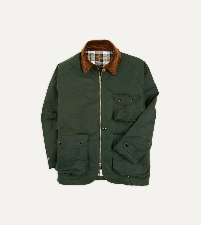 Drake039s Green Waxed Coverall Jacket Men Coverall Jackets