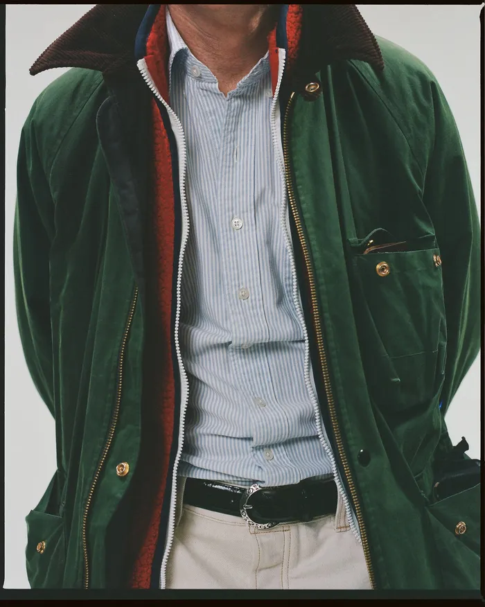 Drake039s Green Waxed Coverall Jacket Men Coverall Jackets
