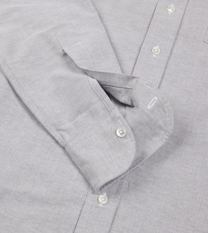 Drake039s Grey Cotton Oxford Cloth ButtonDown Shirt Men Formal Shirts