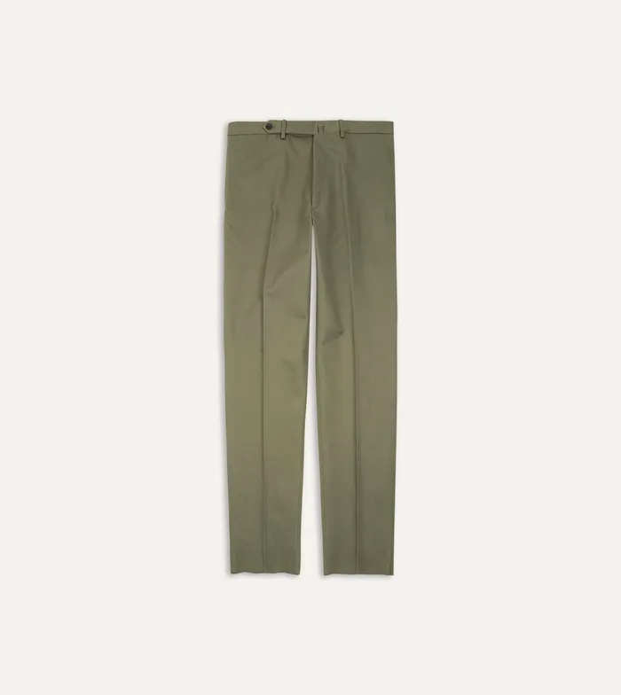 Drake039s Lovat Cotton Drill Flat Front Trouser Men Trousers