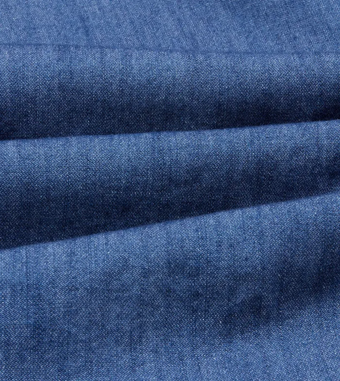 Drake039s MidBlue Washed Denim Cotton TwoPocket Work Shirt Men Denim