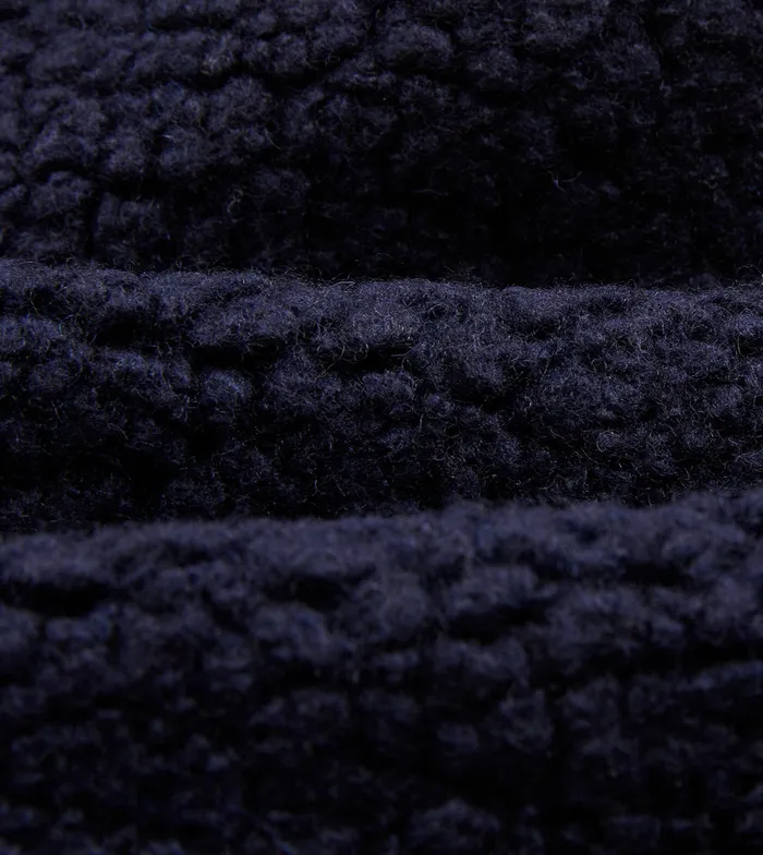 Drake039s Navy Boucle Wool Zip Fleece Jacket Men Fleeces