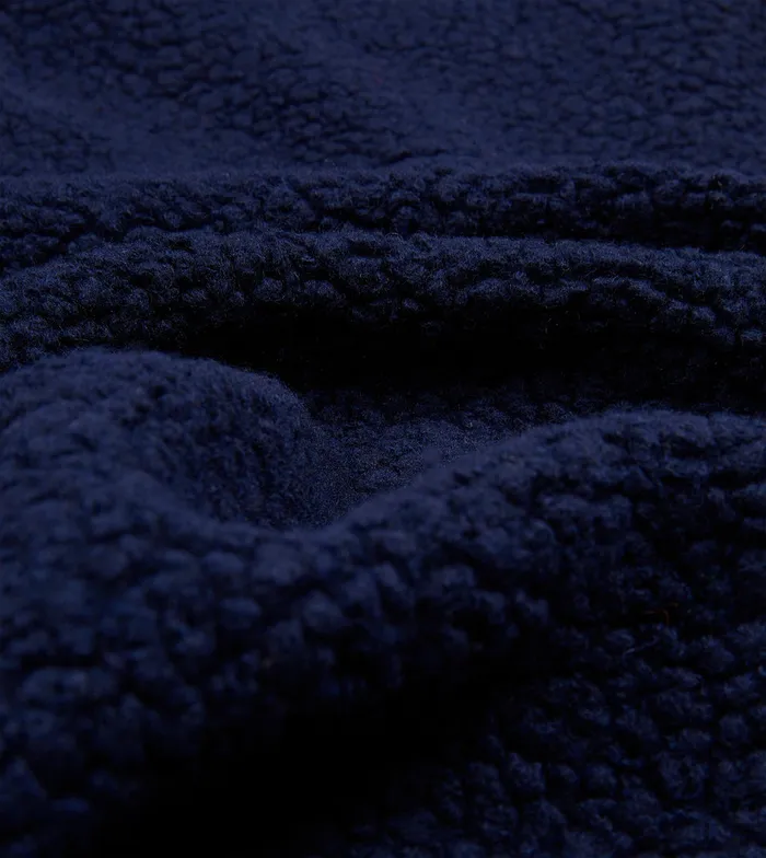 Drake039s Navy Boucle Wool Zip Fleece Vest Men Fleeces